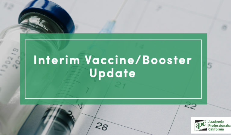 Interim Vaccine Booster Update