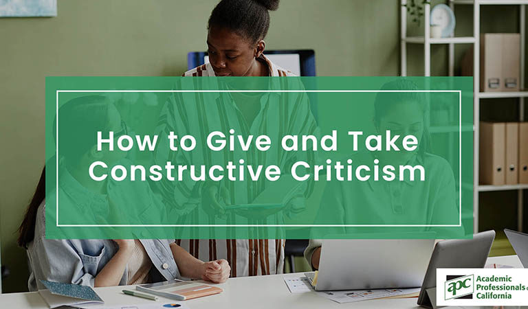 How to Give and Take Constructive Criticism