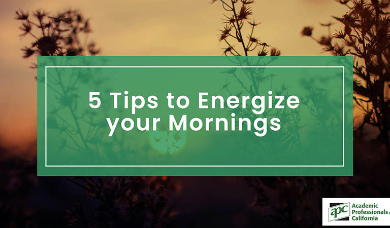 5 Tips to Energize your Mornings title